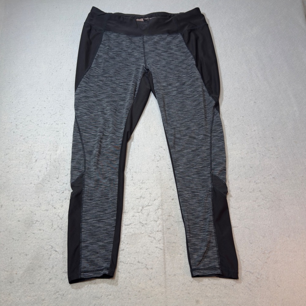 Avia Womens XL Black Gray Space Dye Activewear Cropped Leggings‎ RA476361 - Picture 2 of 9